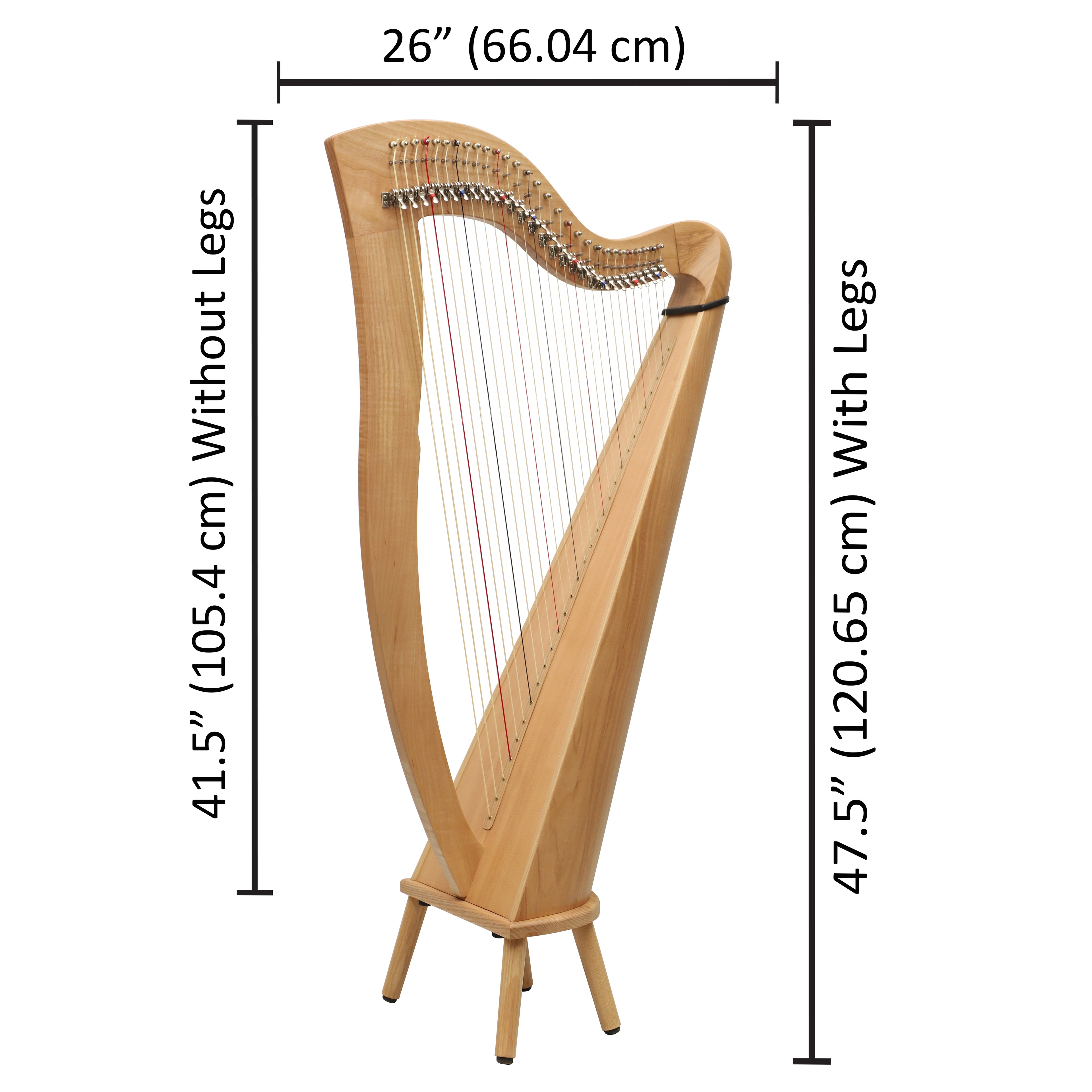 29 Strings McHugh Harp Round Back