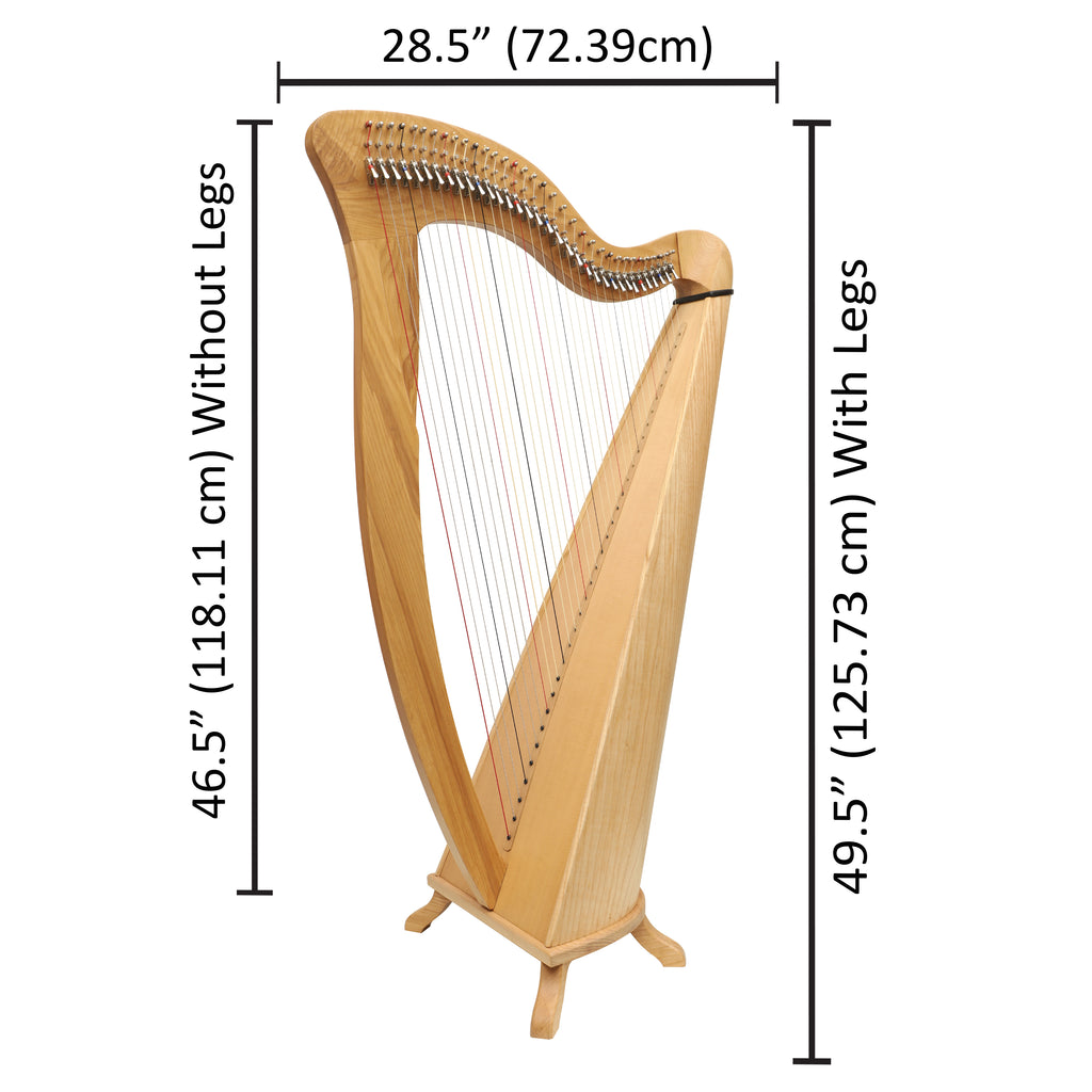 McHugh Harp 34 Strings Ashwood Round back