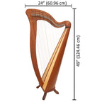 McHugh Harp 34 Strings Mahogany Wood Round back