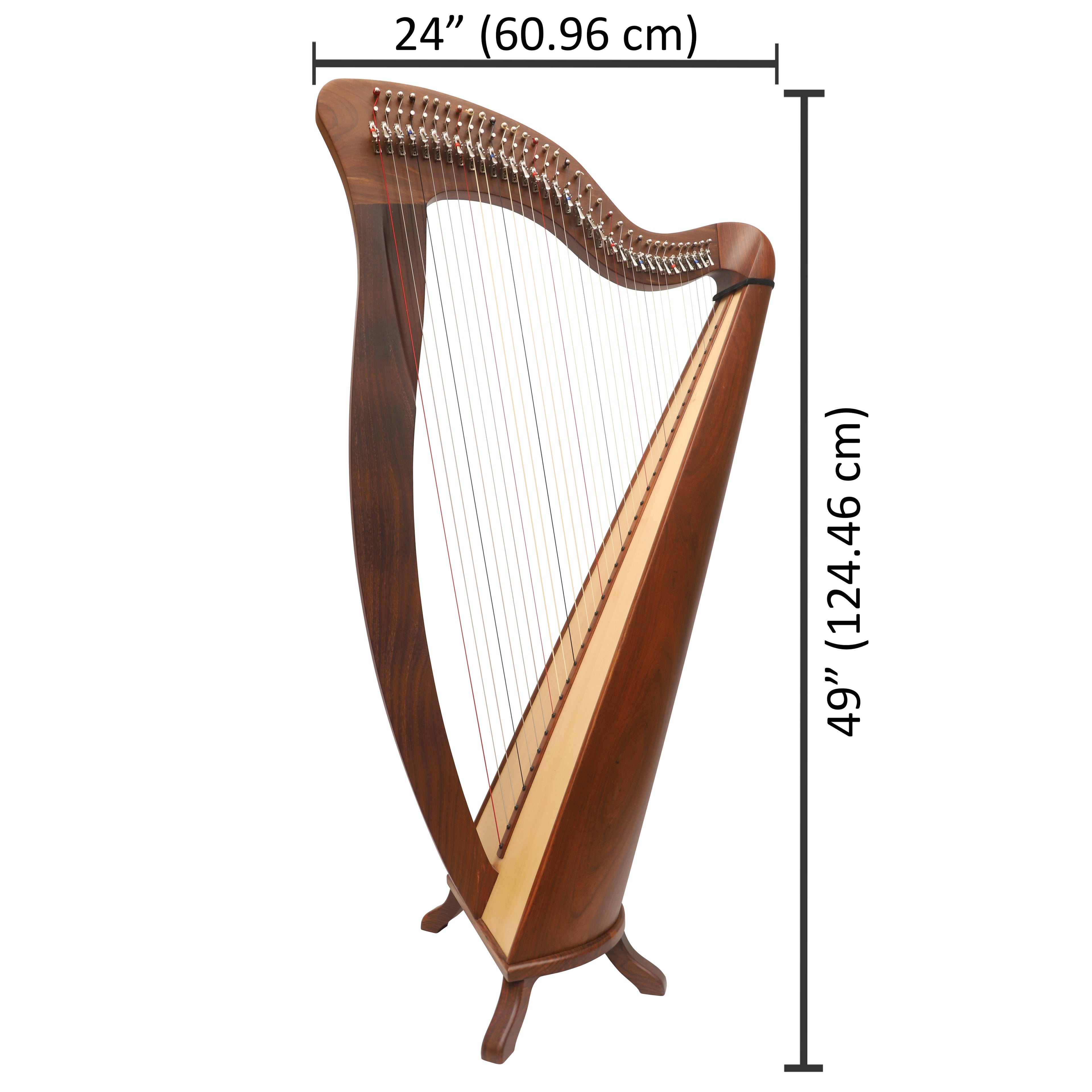 McHugh Harp 34 Strings Rosewood Round back