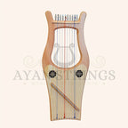Mini Kinnor Harp 10 String Lacewood - Stringed Instruments