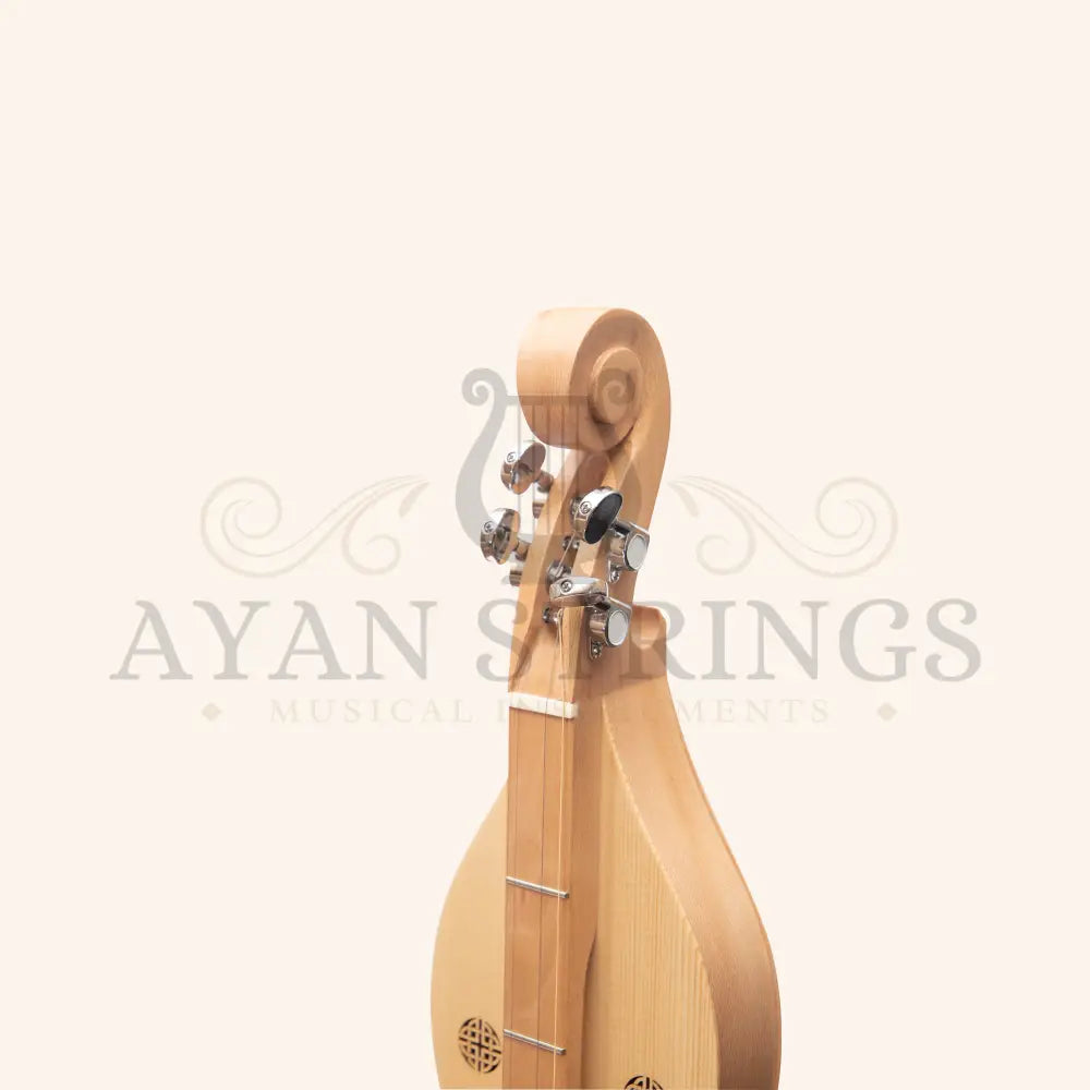 Mountain Dulcimer 4 String Knotwork Scroll Lacewood with Nickel Finish Hardware - Stringed Instruments