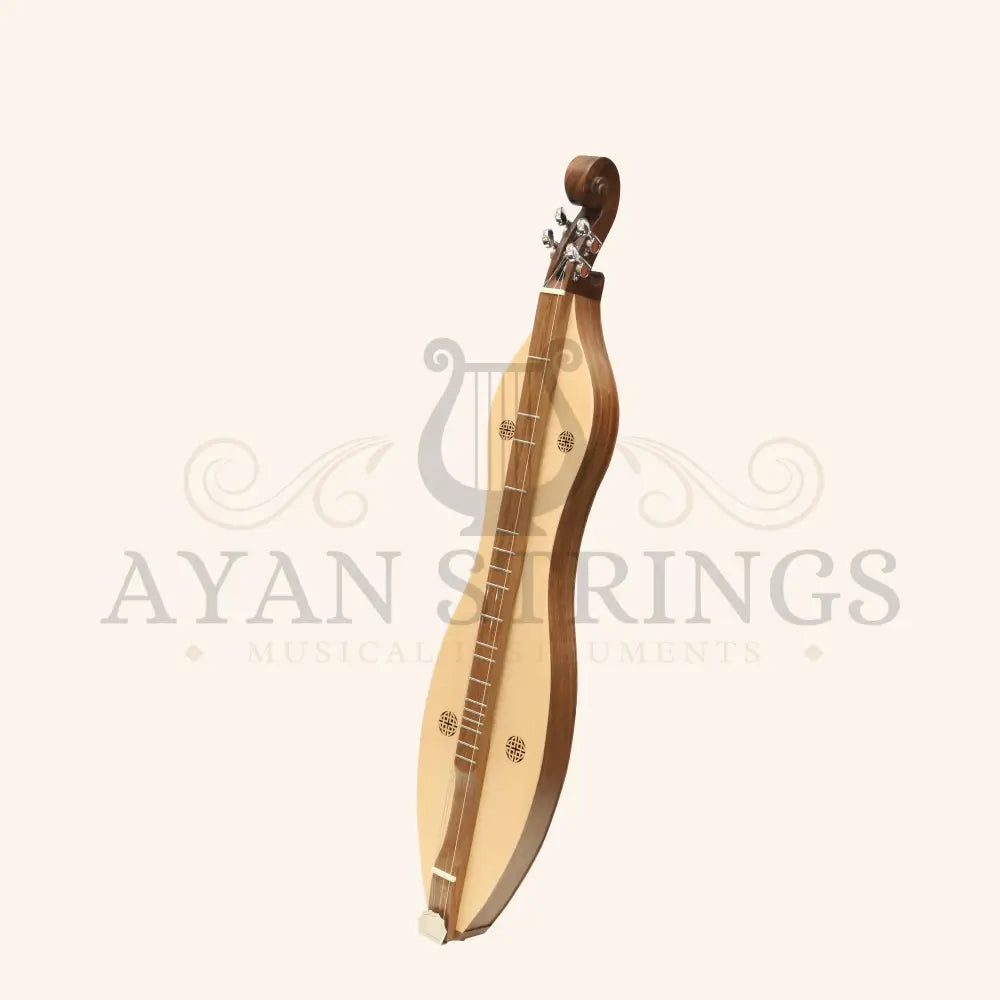 Mountain Dulcimer 4 String Knotwork Scroll Walnut with Nickel Finish Hardware - Stringed Instruments
