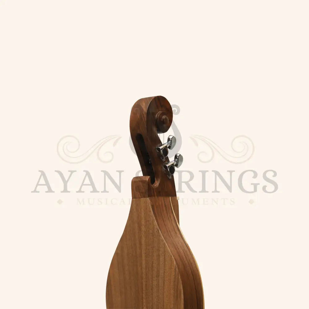 Mountain Dulcimer 4 String Knotwork Scroll Walnut with Nickel Finish Hardware - Stringed Instruments