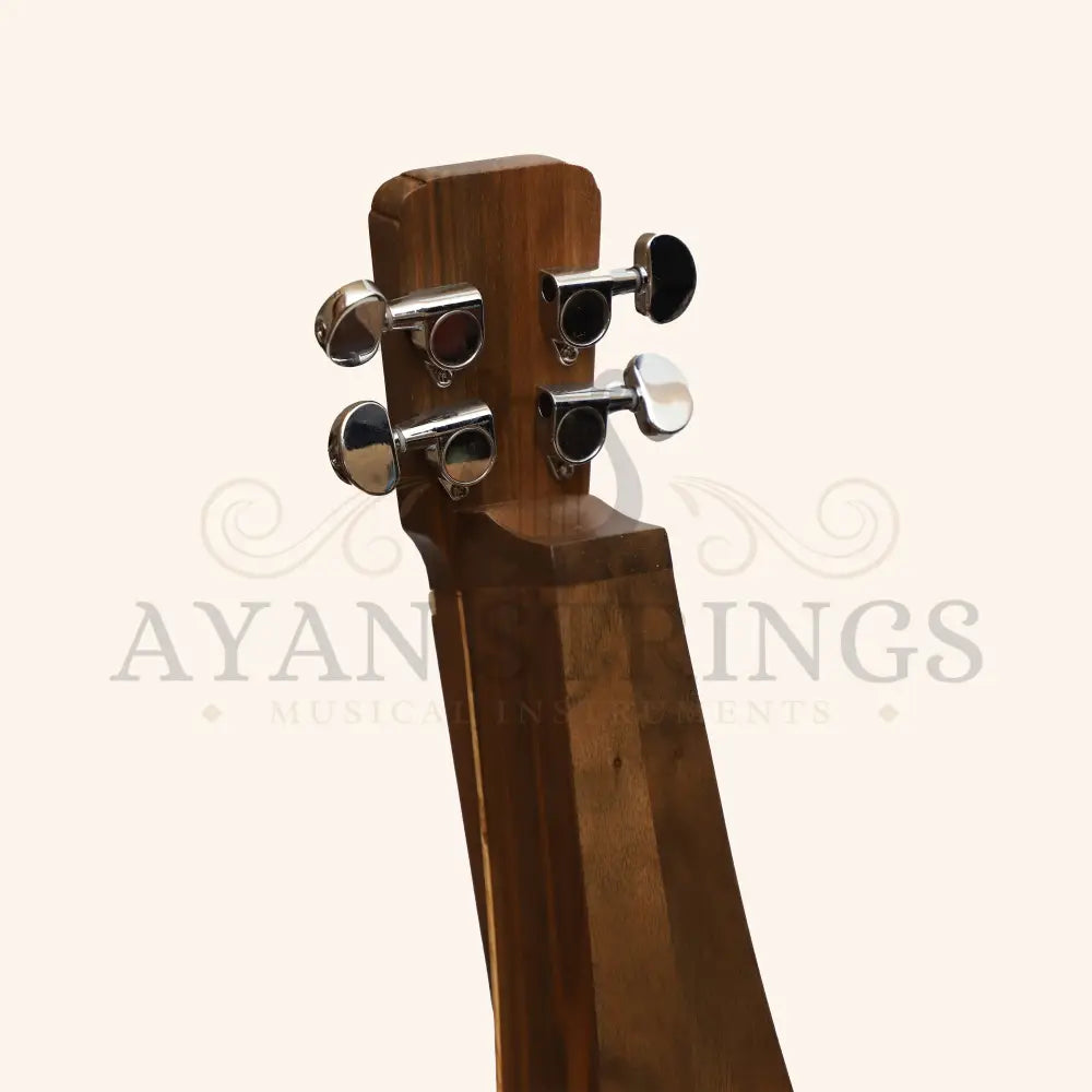 Mountain Dulcimer 4 String Teardrop Turn Scroll F-Hole Walnut - Stringed Instruments