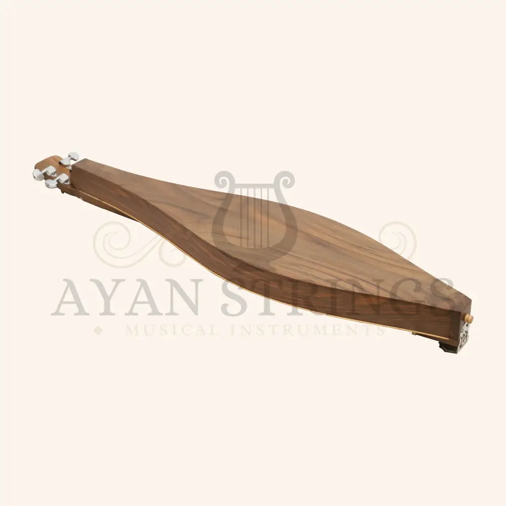Mountain Dulcimer 4 String Teardrop Turn Scroll F-Hole Walnut - Stringed Instruments