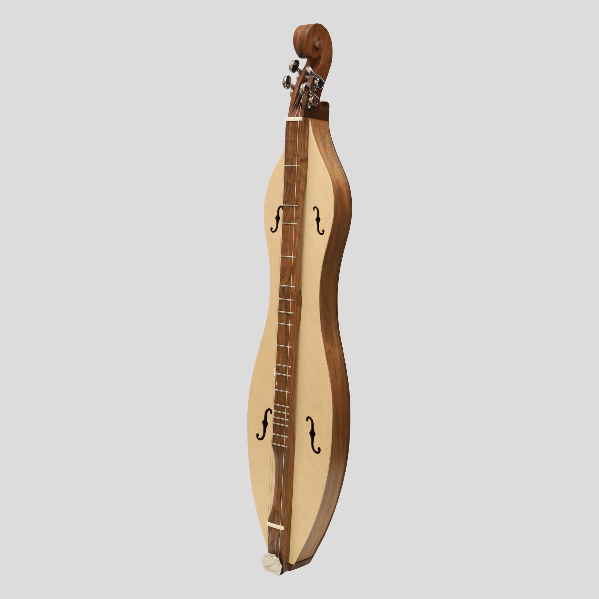 Mountain Dulcimer 4 String  F-Hole Walnut with Nickel Finish Hardware