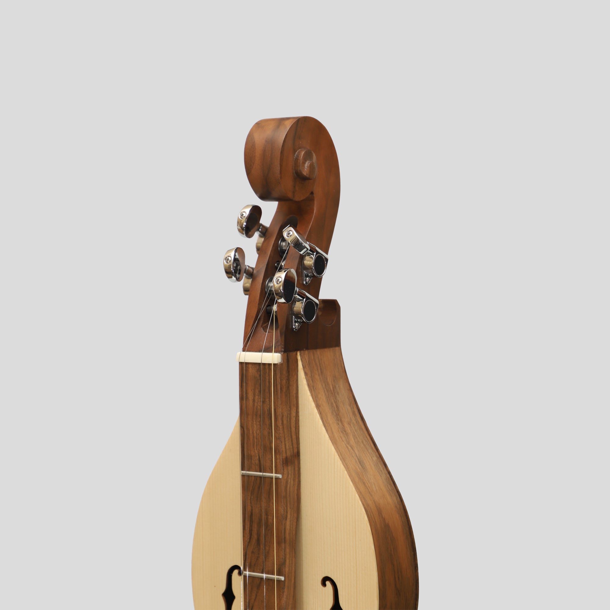 Mountain Dulcimer 4 String  F-Hole Walnut with Nickel Finish Hardware