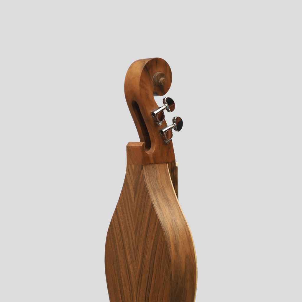 Mountain Dulcimer 4 String  F-Hole Walnut with Nickel Finish Hardware