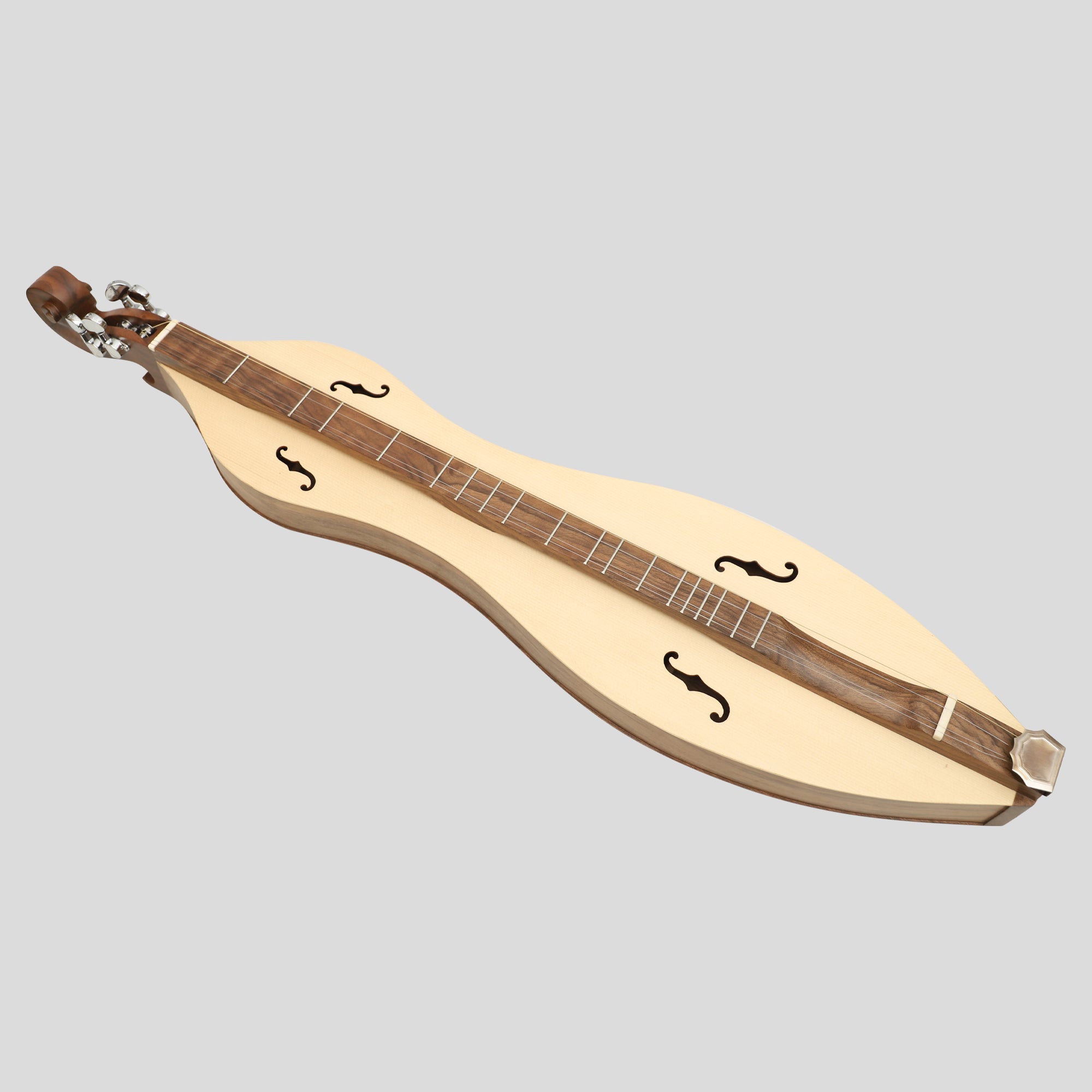Mountain Dulcimer 4 String  F-Hole Walnut with Nickel Finish Hardware