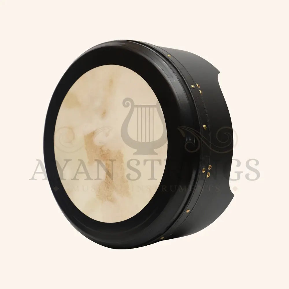 Muzikkon 14’’X6’’ Heartland Tunable Irish Bodhran Drum Deep Rim with T-BAR & Taped Finish Deep Tune - Black - Bodhrans