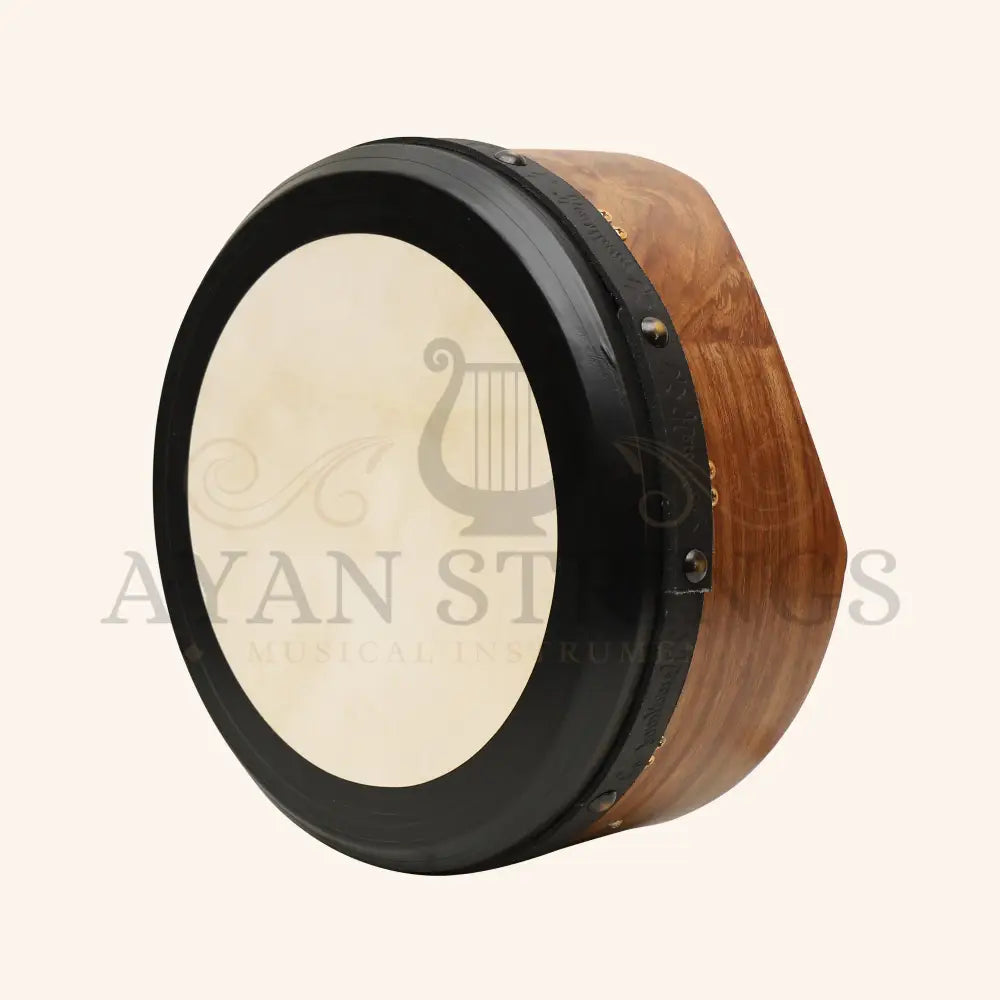 Muzikkon 14’’X6’’ Heartland Tunable Irish Bodhran Drum Deep Rim with T-BAR & Taped Finish Deep Tune - Rosewood