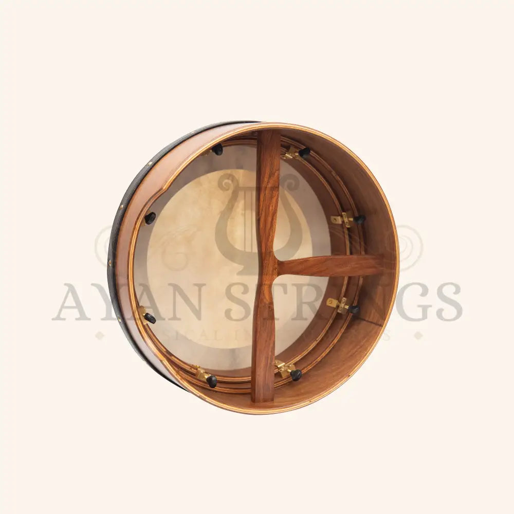 Muzikkon 15”x5’’ (38x12.5 cm) Premium Celtic Irish Bodhran With Easy Tune System Deep Rim T- Bar & Taped Finish