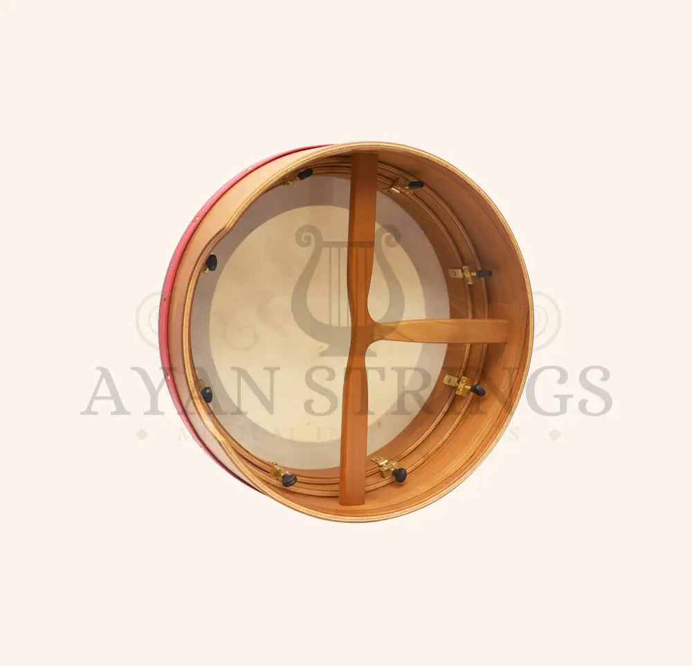 Muzikkon 16”x5’’ (40.5x12.5 Cm) Premium Celtic Irish Bodhran With Easy Tune System Deep Rim T- Bar & Taped Finish