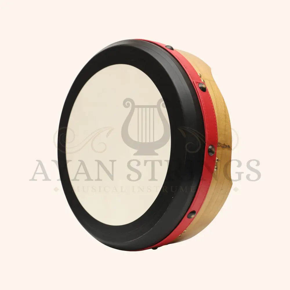 Muzikkon 16’’X4’’ Heartland Tunable Irish Bodhran with T-BAR & Taped Finish Deep Tune - Mulberry - Bodhrans