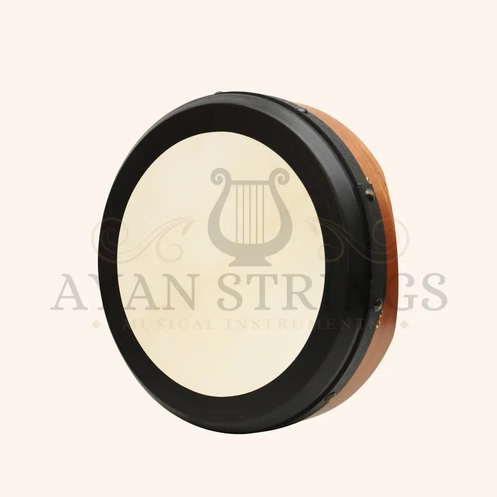 Muzikkon 16’’X4’’ Heartland Tunable Irish Bodhran with T-BAR & Taped Finish Deep Tune - Red Cedar - Bodhrans