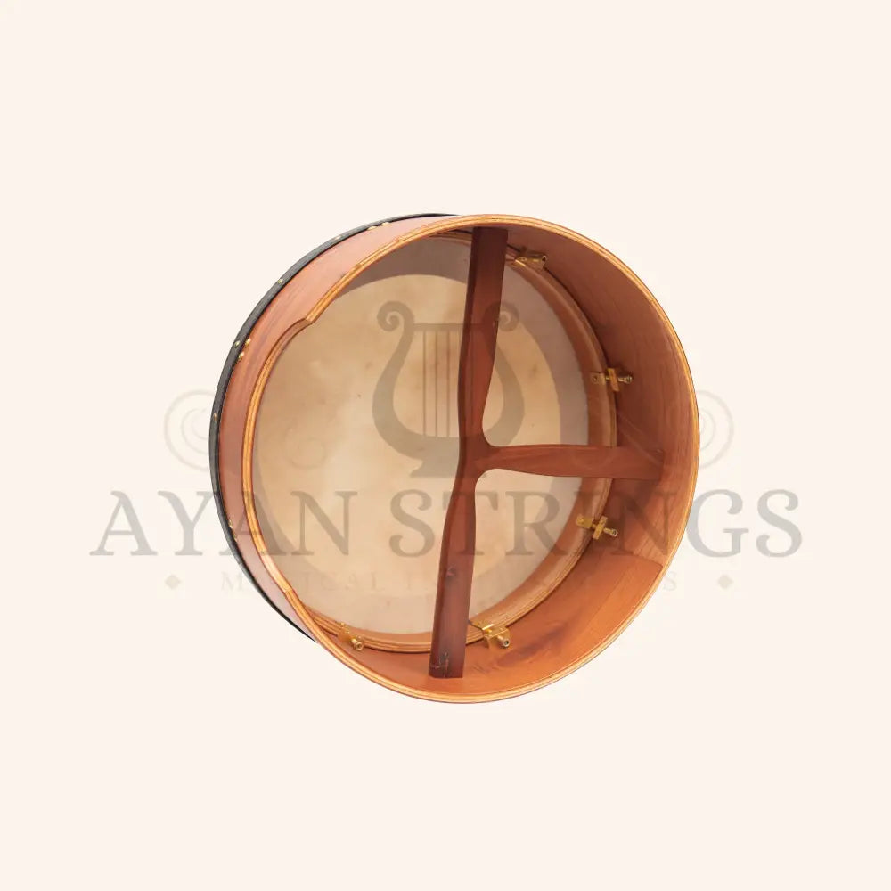 Muzikkon 16’’X6’’ Heartland Tunable Irish Bodhran Drum Deep Rim with T-BAR & Taped Finish Deep Tune Celtic Irish