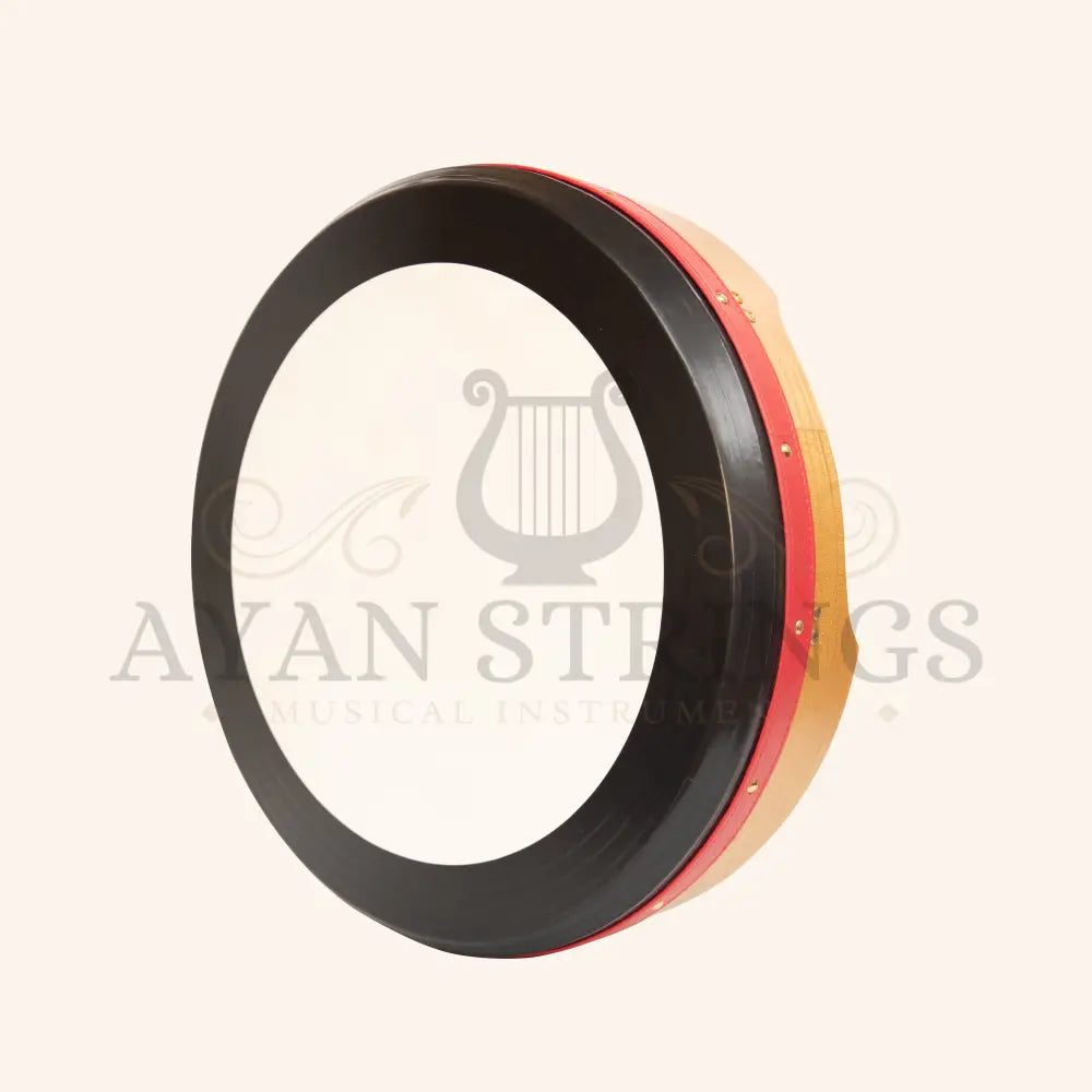 Muzikkon 18’’X4’’ Heartland Tunable Irish Bodhran Drum with T-Bar & Taped Finish Deep Tune - Mulberry - Bodhrans