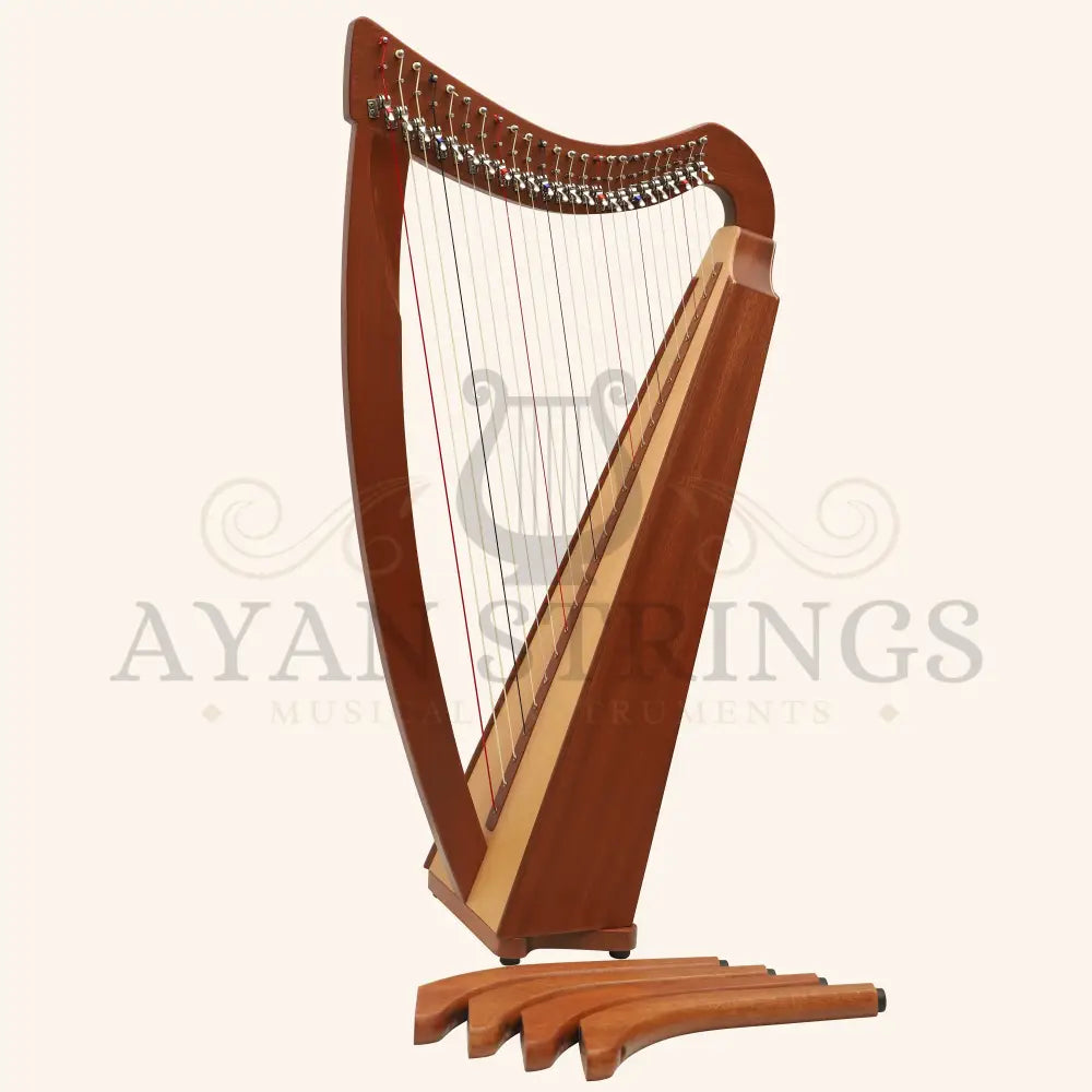 Muzikkon 24 String Trinity Cèilidh Harp Mahogany - Stringed Instruments