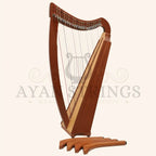 Muzikkon 24 String Trinity Cèilidh Harp Mahogany - Stringed Instruments