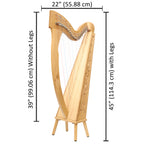 29 String Trinity Harp, Celtic Lever Harp