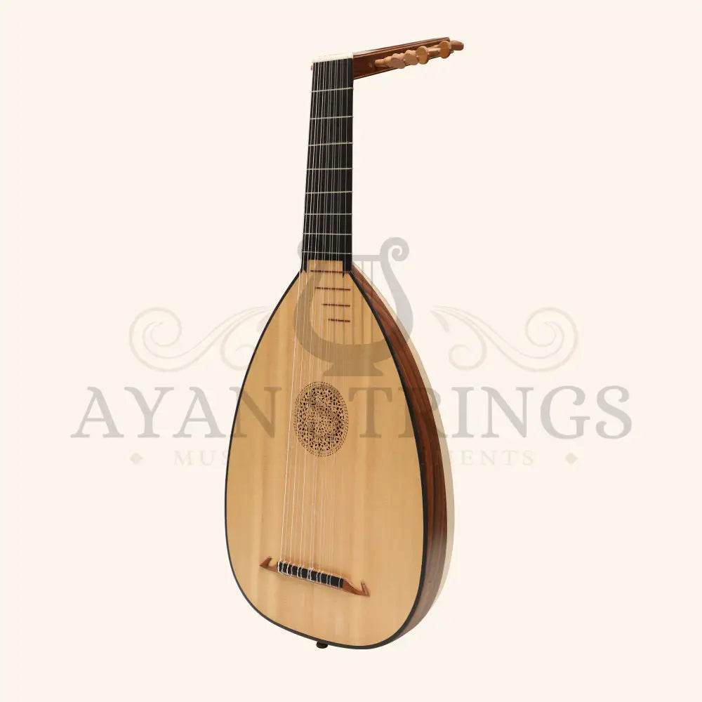Muzikkon Descant Lute 7 Course Right Hand - Rosewood Lacewood - Stringed Instruments