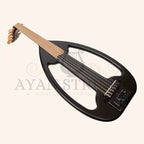Muzikkon Electric Arabic Frame Oud With Pegs Lacewood Black - Stringed Instruments