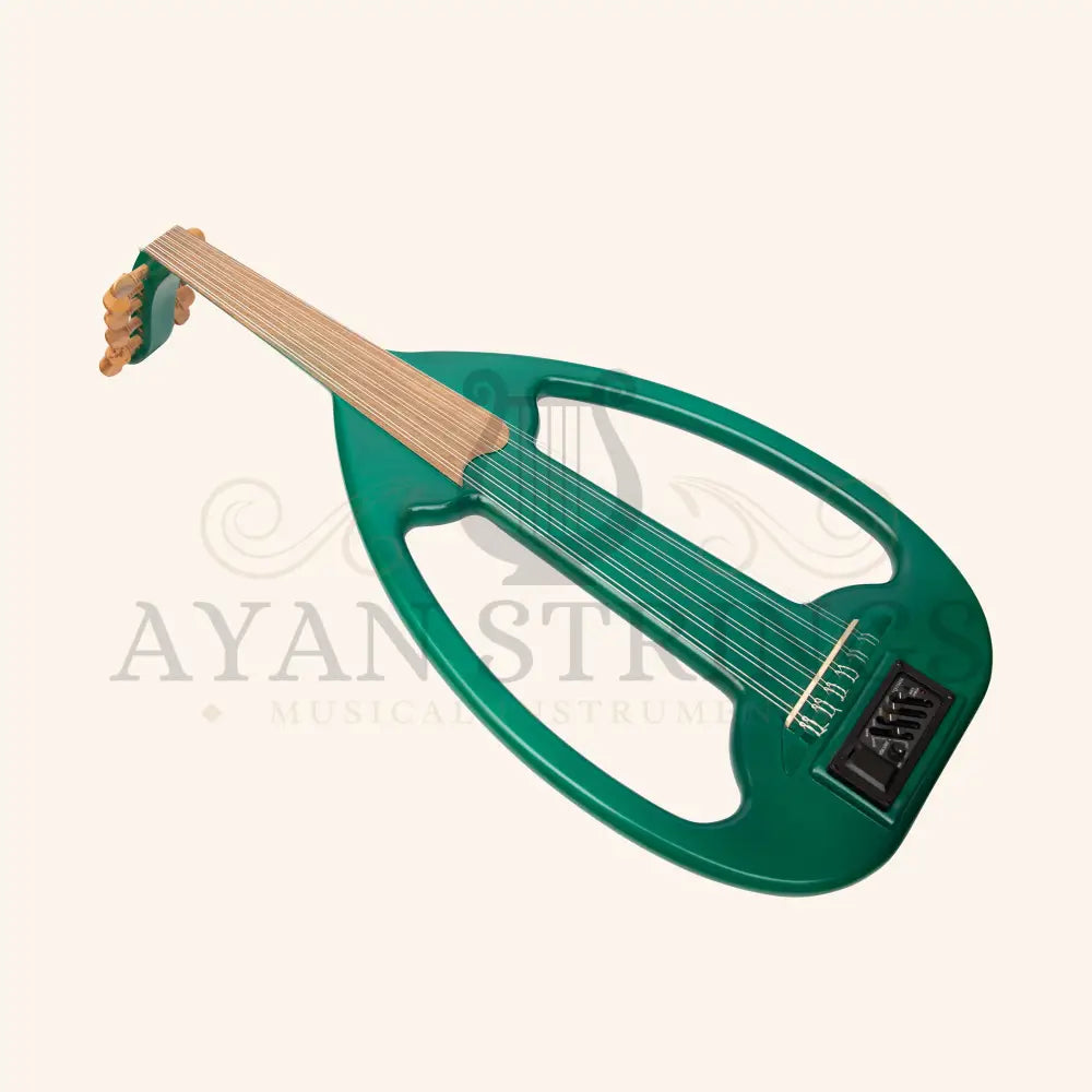 Muzikkon Electric Arabic Frame Oud With Pegs Lacewood Green - Stringed Instruments