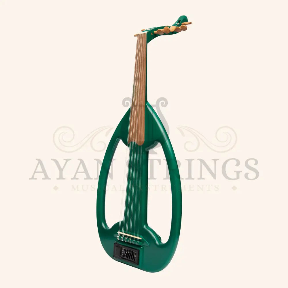 Muzikkon Electric Arabic Frame Oud With Pegs Lacewood Green - Stringed Instruments