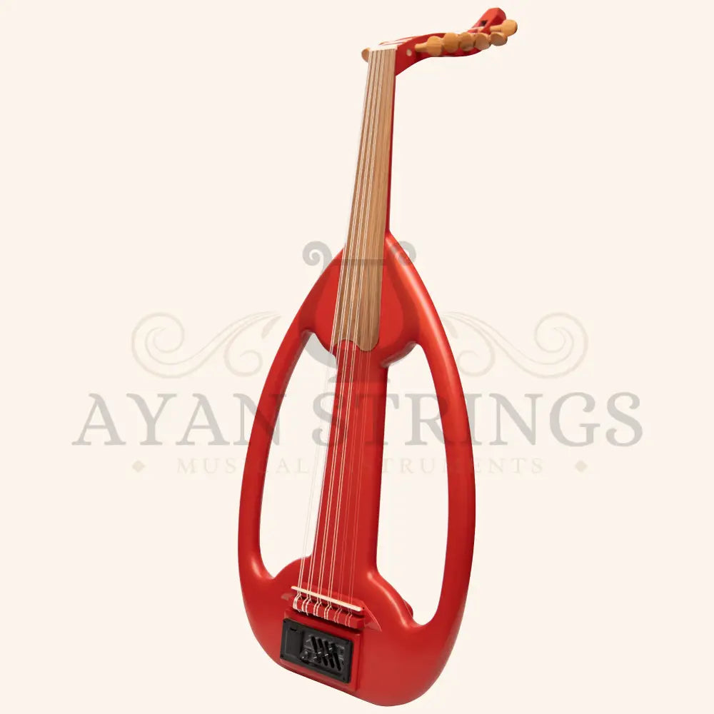 Muzikkon Electric Arabic Frame Oud With Pegs Lacewood Red - Stringed Instruments