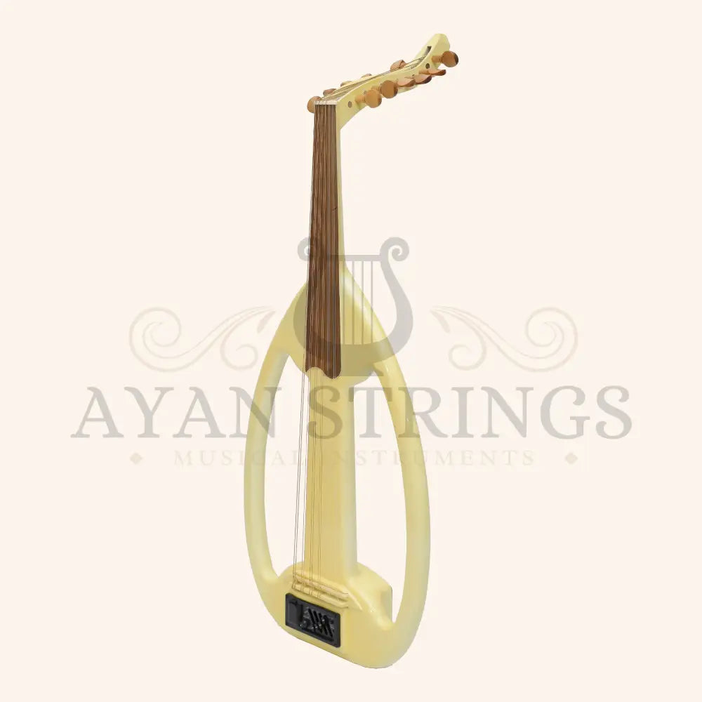 Muzikkon Electric Arabic Frame Oud With Pegs Lacewood White - Stringed Instruments