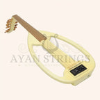 Muzikkon Electric Arabic Frame Oud With Pegs Lacewood White - Stringed Instruments