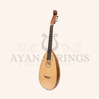 Muzikkon Lute Guitar 6 Steel Strings Variegated Lacewood Rosewood Left Handed - Stringed Instruments
