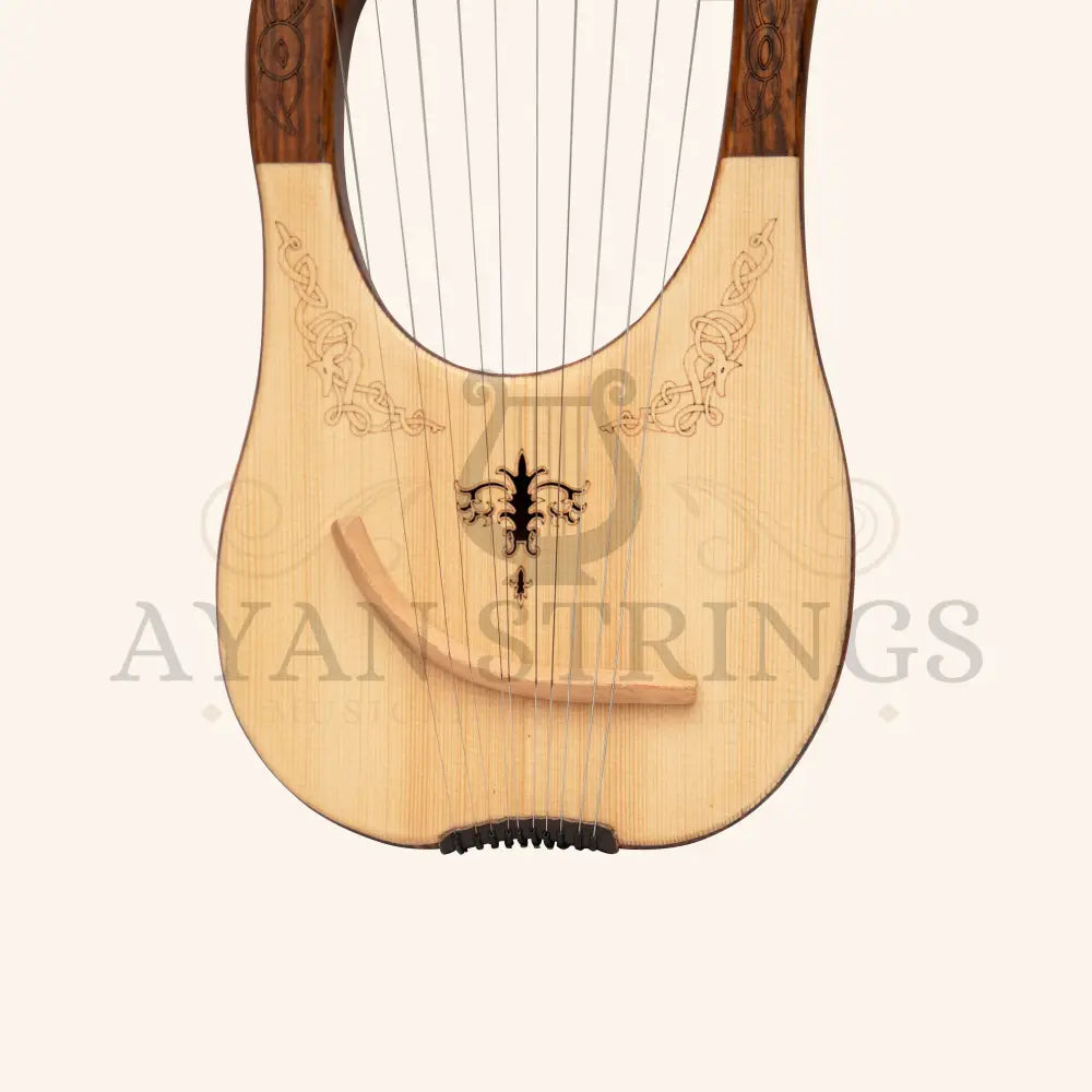 Muzikkon Lyre Harp 10 String Engraved - Stringed Instruments