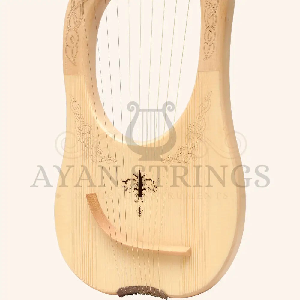 Muzikkon Lyre Harp 10 String Engraved - Stringed Instruments