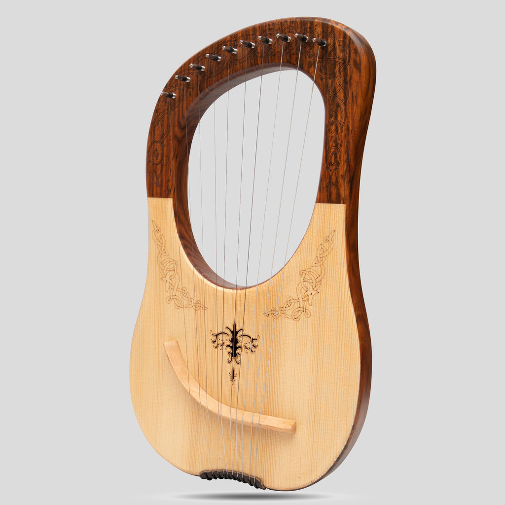 Muzikkon Lyre Harp, 10 String Engraved