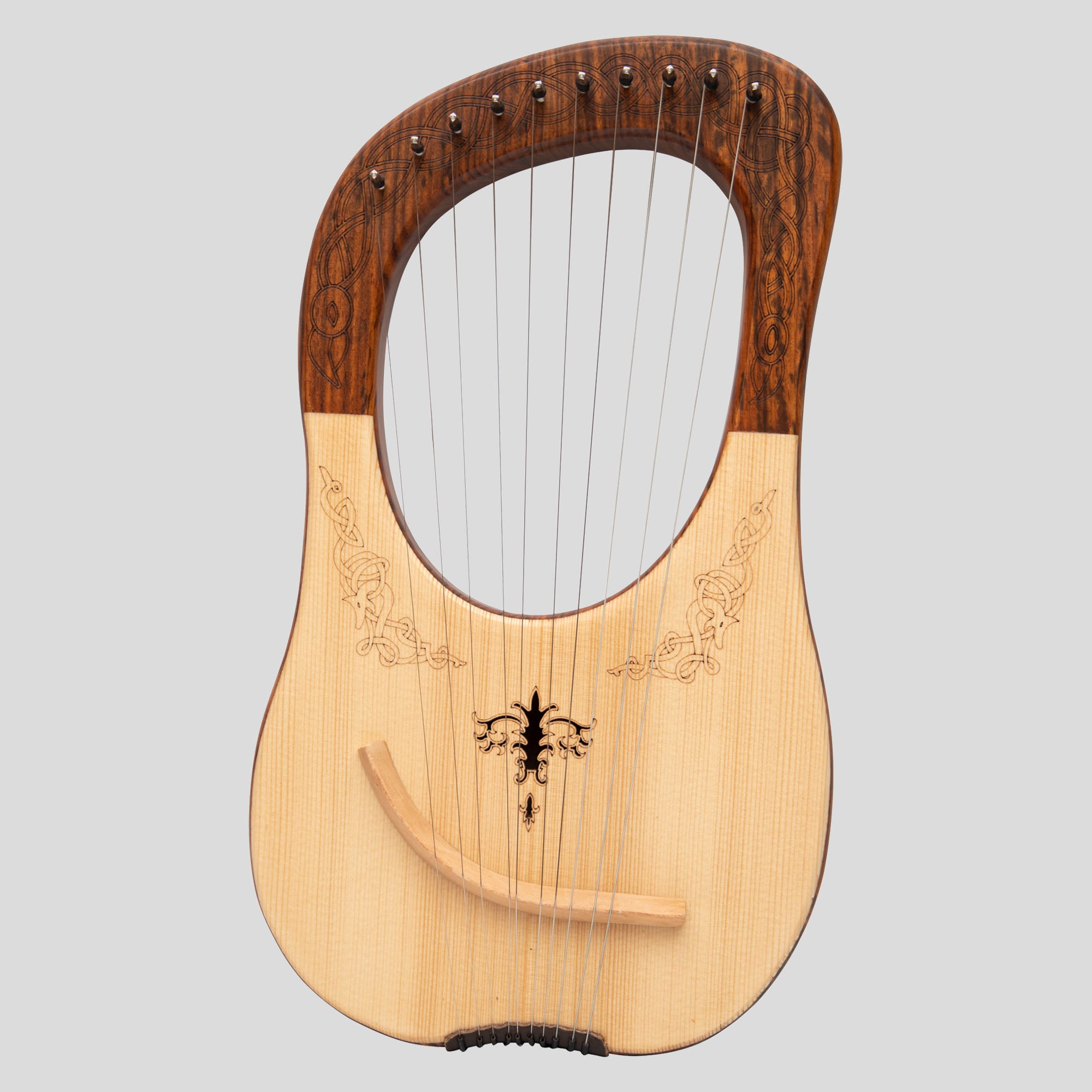 Muzikkon Lyre Harp, 10 String Engraved