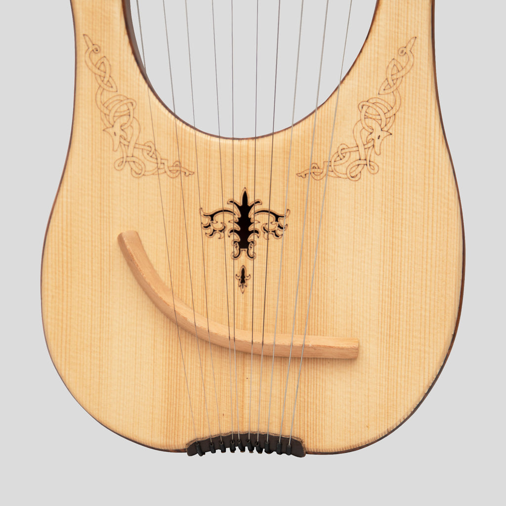 Muzikkon Lyre Harp, 10 String Engraved