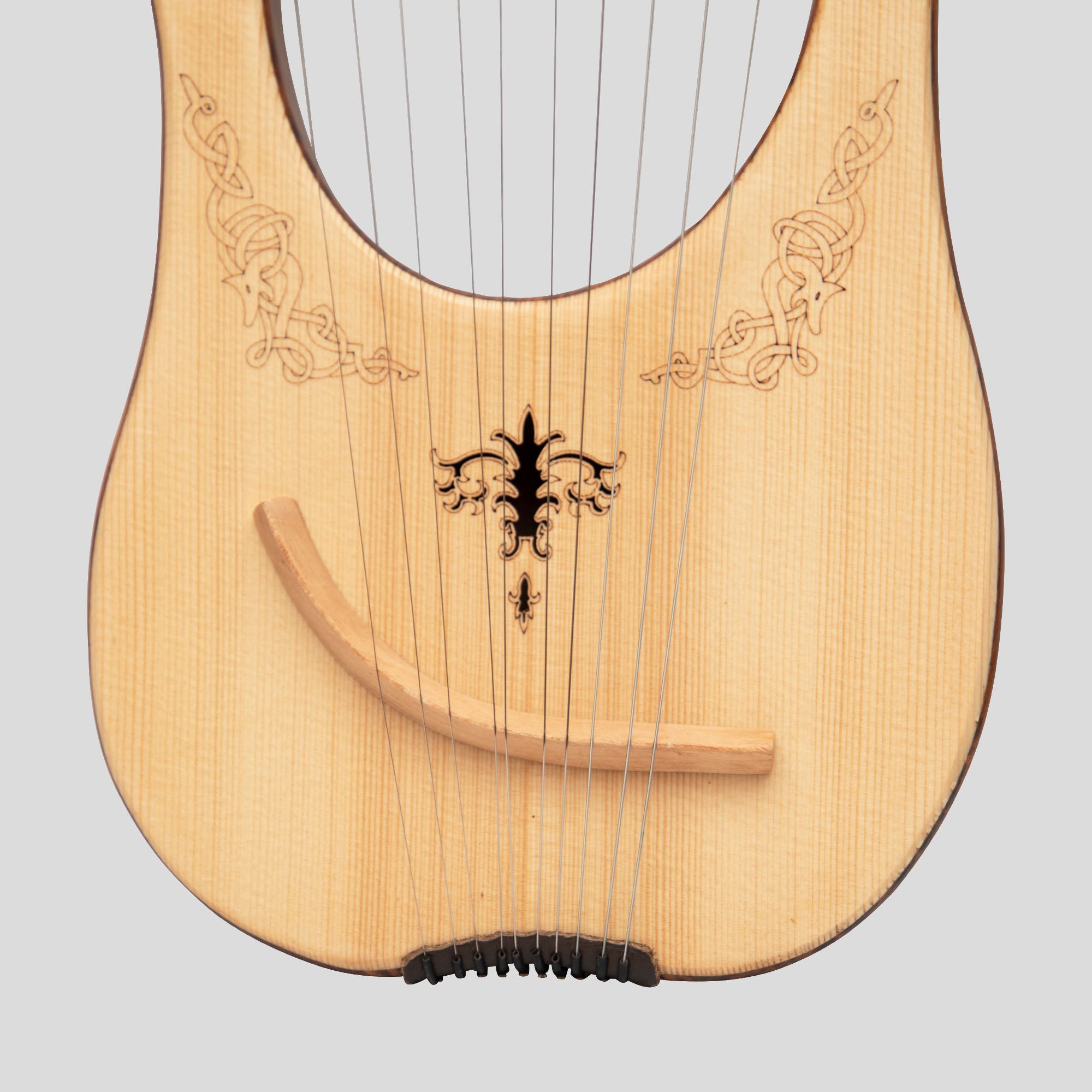 Muzikkon Lyre Harp, 10 String Engraved