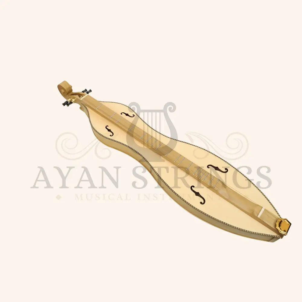 Muzikkon Mountain Dulcimer 4 String Turn Scroll Maple With Purfling - Stringed Instruments