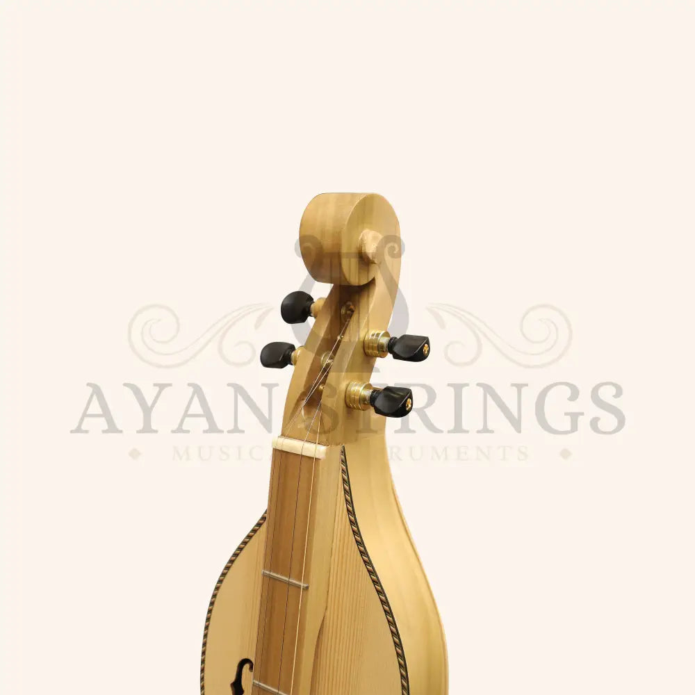 Muzikkon Mountain Dulcimer 4 String Turn Scroll Maple With Purfling - Stringed Instruments