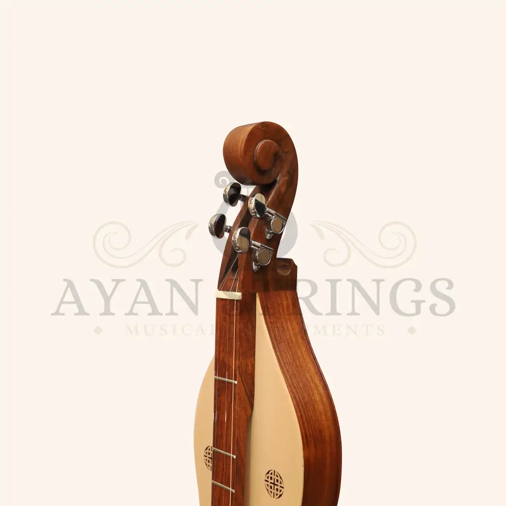 Muzikkon Mountain Dulcimer 4 Strings Knotwork Scroll R-W Silver Gear - Stringed Instruments