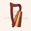 Muzikkon O’Carolan Harp 11 String Rosewood Knotwork - Stringed Instruments