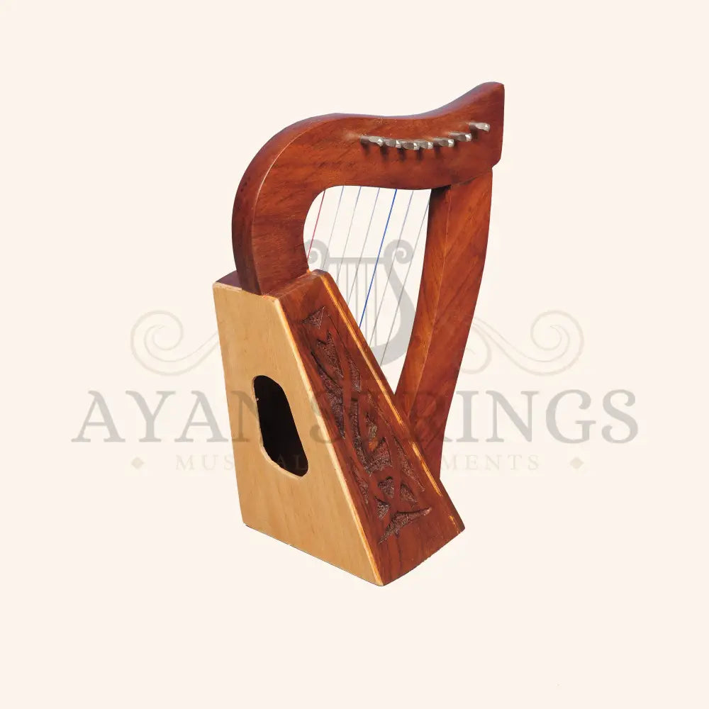 Muzikkon O’Carolan Harp 7 String Rosewood Knotwork - Stringed Instruments