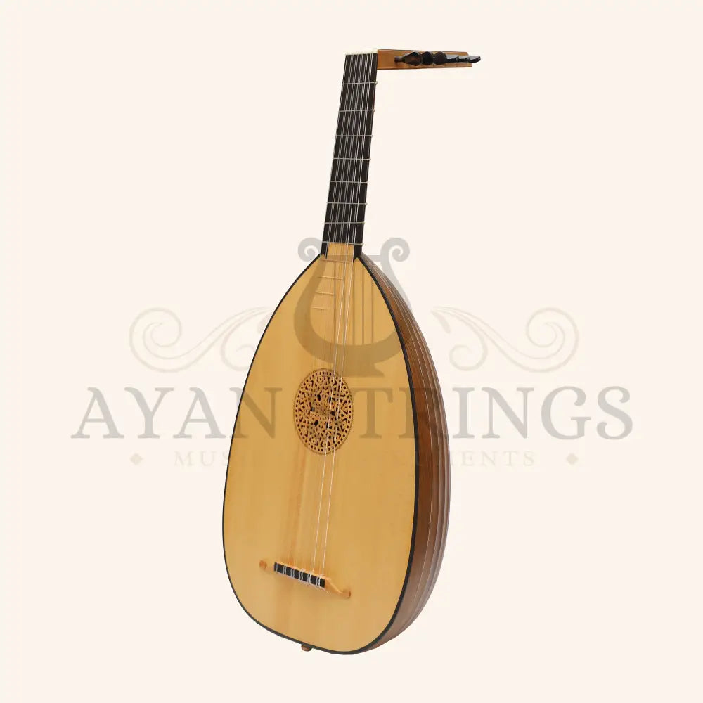 Muzikkon Renaissance Lute 6 Course Deluxe Left Hand After Hieber - Walnut - Stringed Instruments