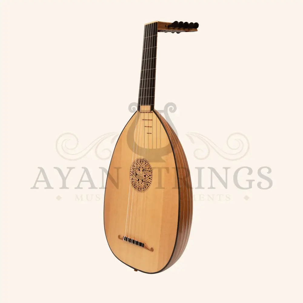 Muzikkon Renaissance Lute 6 Course Deluxe Right Hand After Hieber - Walnut - Stringed Instruments
