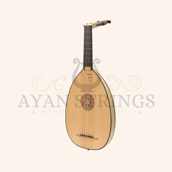 Muzikkon Renaissance Lute 6 Course Right Hand After Hieber - Maple/Walnut - Stringed Instruments