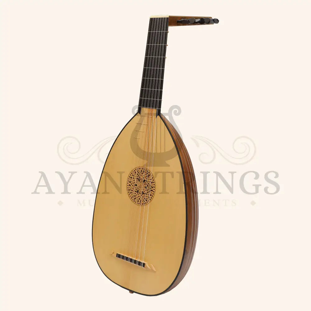 Muzikkon Renaissance Lute 7 Course Deluxe Left Hand After Hieber - Walnut - Stringed Instruments