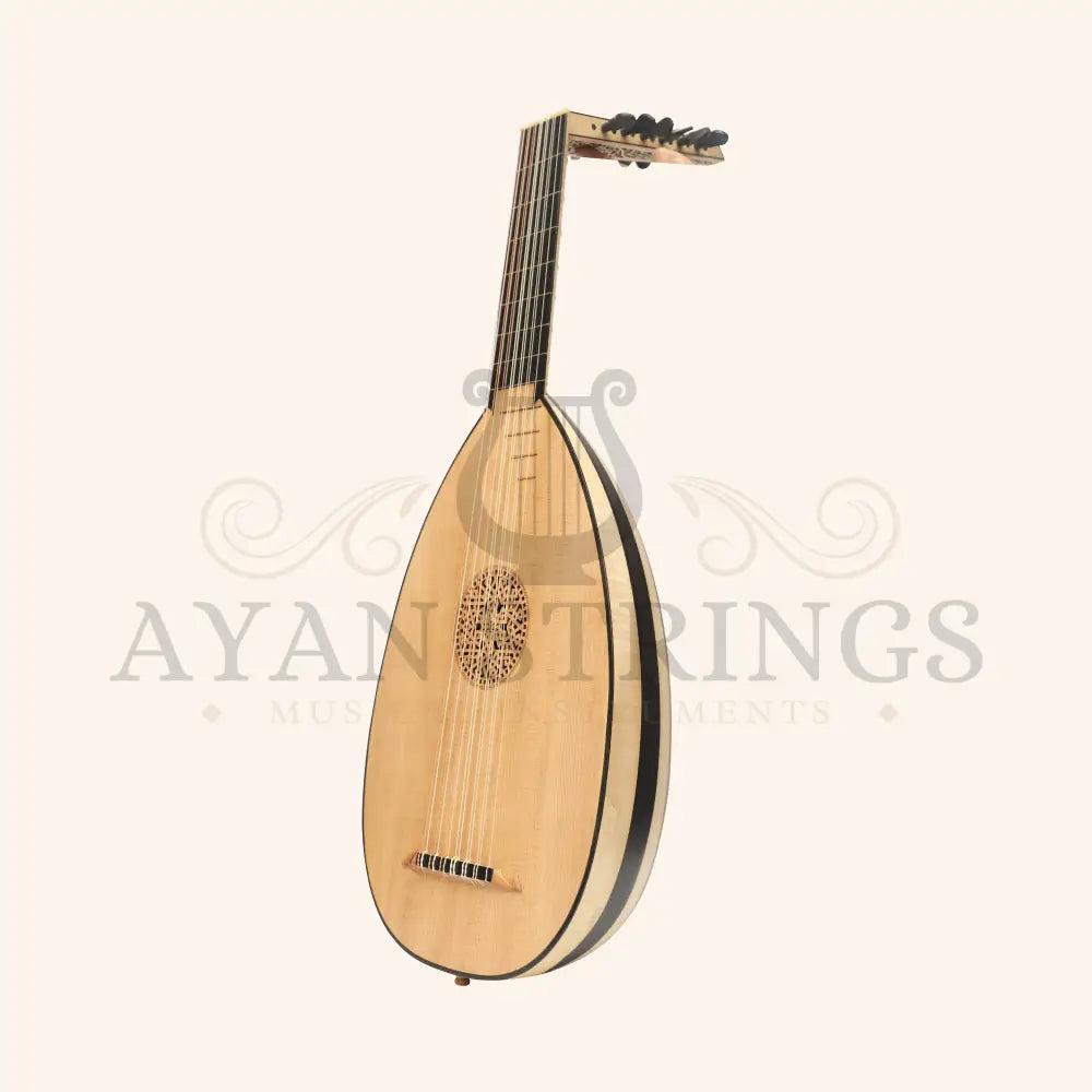 Muzikkon Renaissance Lute 7 Course Right Hand After Hieber - Maple Ebony - Stringed Instruments