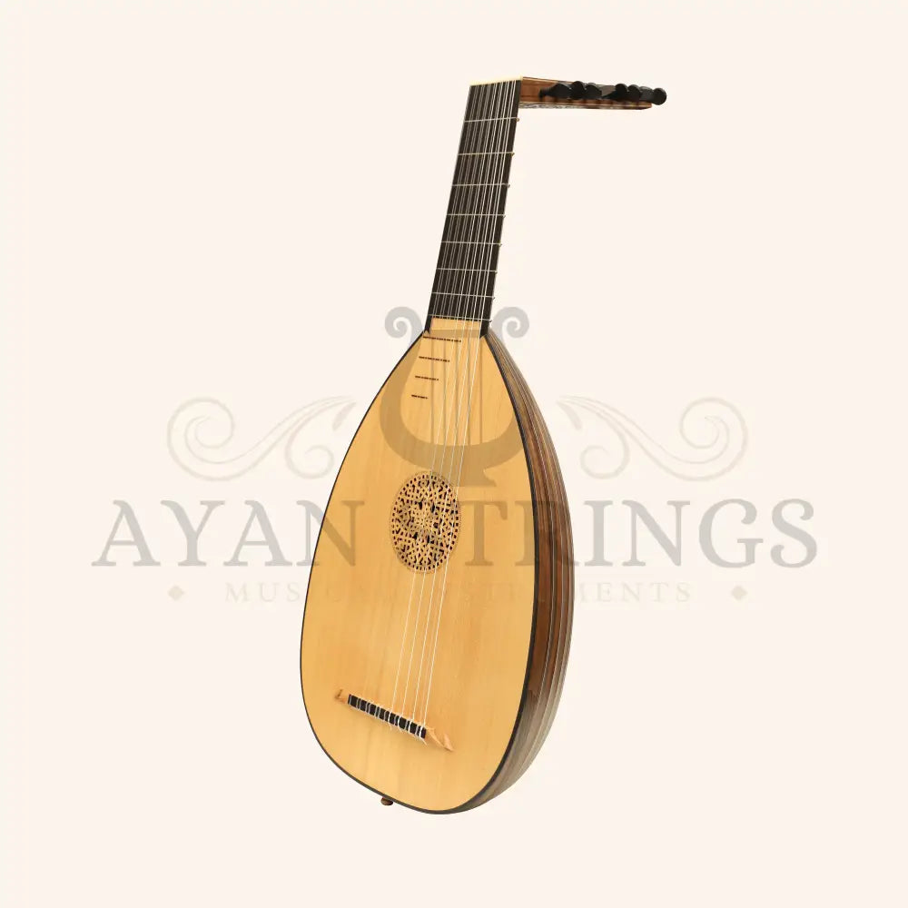 Muzikkon Renaissance Lute 8 Course Deluxe Left Hand After Hieber - Walnut - Stringed Instruments